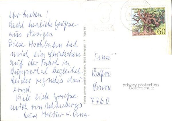 Elberfeld Wuppertal Hofkamp Rathaus Schwebebahn Ohligsmühle – Bild 2