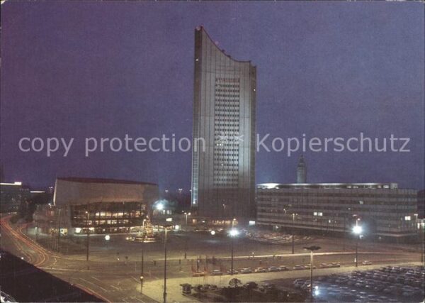 Leipzig Karl-Marx-Platz bei Nacht