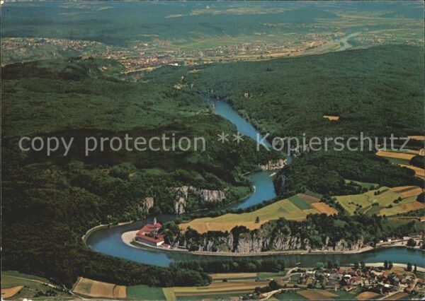 Kelheim Fliegeraufnahme Kloster Weltenburg Dona