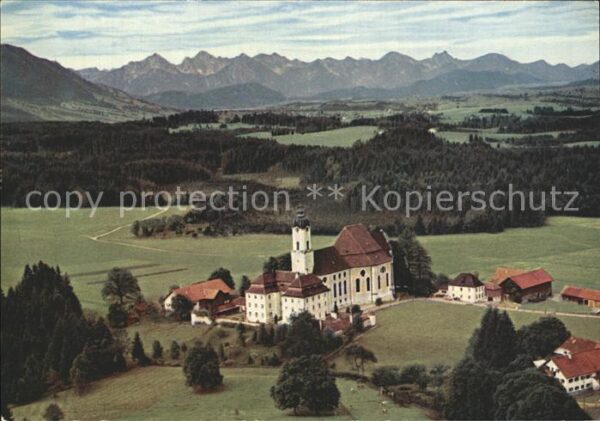 Steingaden Oberbayern Fliegeraufnahme Wieskirche