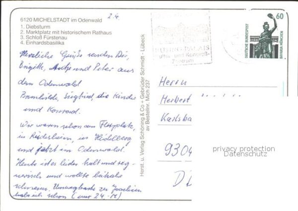 Michelstadt Diebsturm Marktplatz Rathaus Schloss Fü – Bild 2