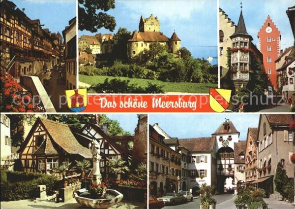 Meersburg Bodensee Burg Stadtansicht Brunnen