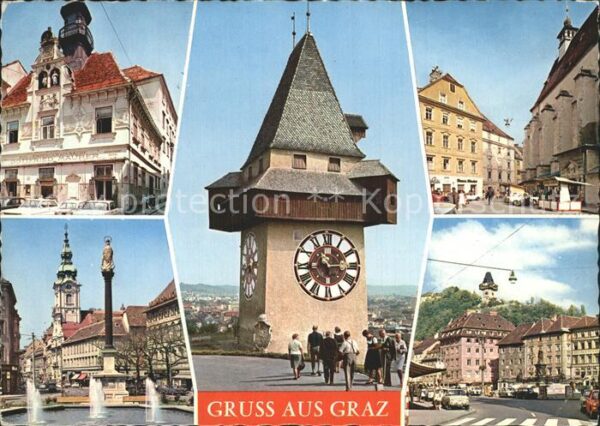 Graz Steiermark Uhrturm Glockenspielplatz Franziskanerp