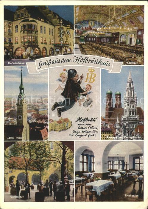 Muenchen Hofbräuhaus Festsaal Gartenidyll Trinkh