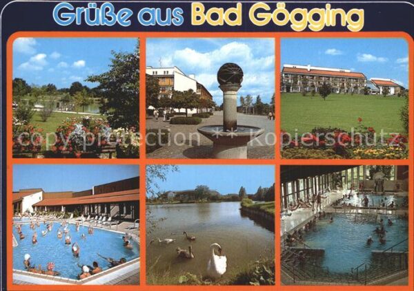 Goegging Bad Schwimmbad Brunnen See Schwäne