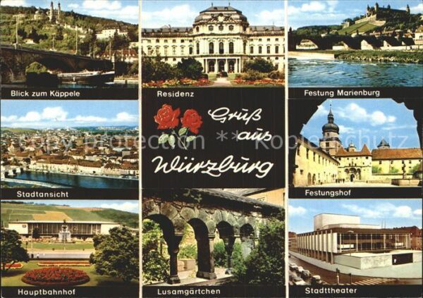 Wuerzburg Stadtansicht Kappele Marienburg Residen
