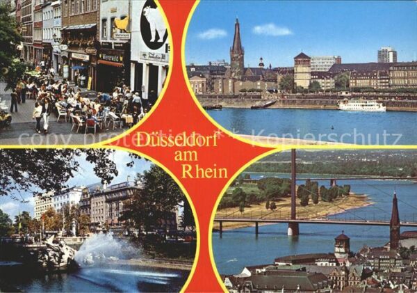 Duesseldorf Rhein Altstadt Brücke