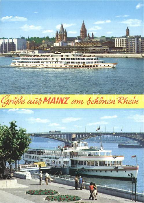 Mainz Rhein Rheinufer Rathaus Dom Rheingoldhalle Hi