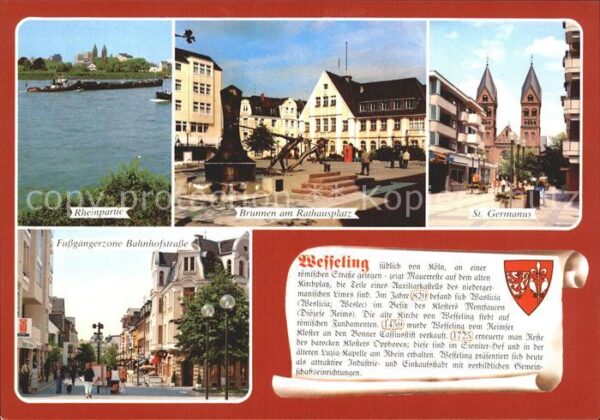 Wesseling Rheinpartie Brunnen Rathausplatz Sankt