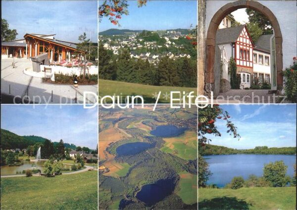 Daun Eifel Stadttor See Luftaufnahme Maare
