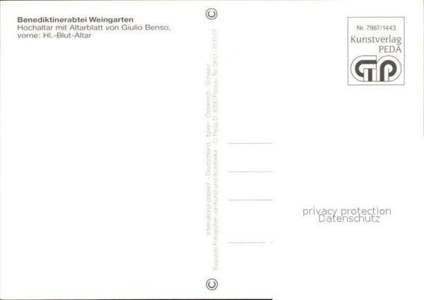 Weingarten Baden Benediktinerabtei Hochaltar Altarblatt – Bild 2