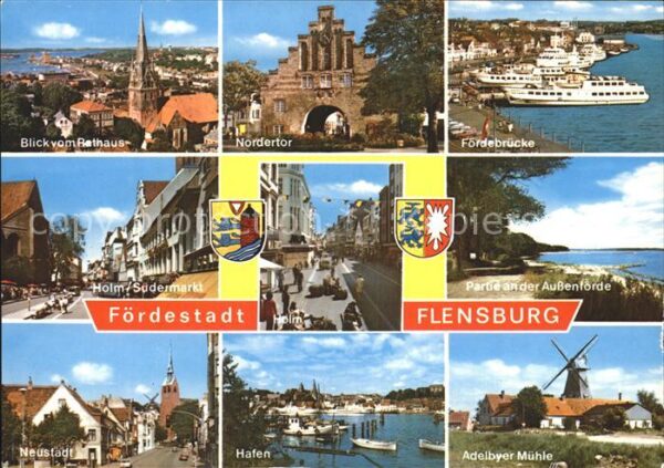 Flensburg Rathaus Nordertor Fördebrücke Neustadt