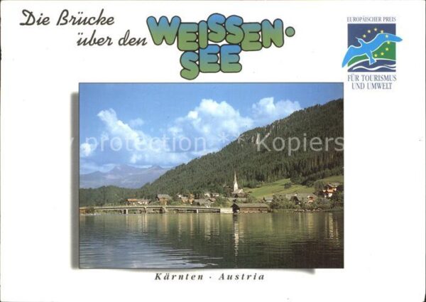 Weissensee Kaernten alte Holzbrücke