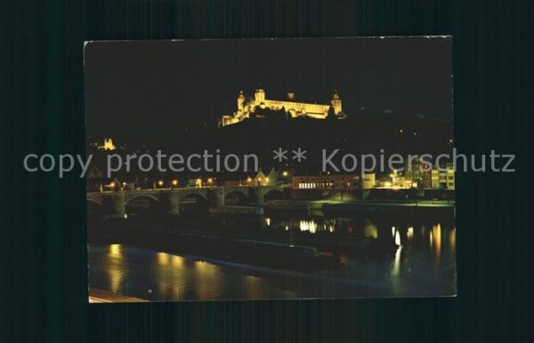Wuerzburg Feste Marienberg Nacht