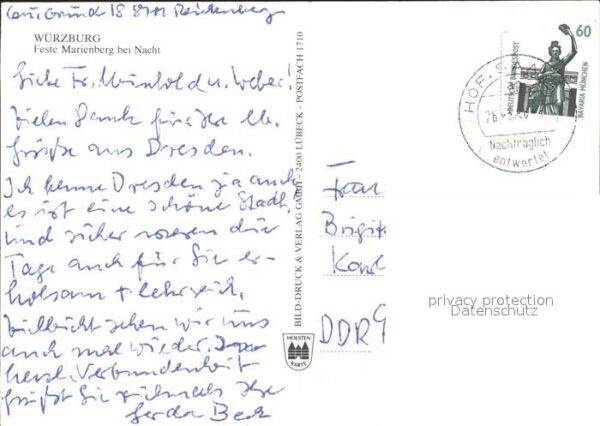 Wuerzburg Feste Marienberg Nacht – Bild 2