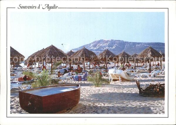 Agadir Strand Boot Strohschirme