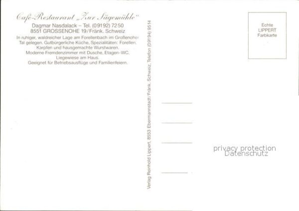 Grossenohe Forchheim Oberfranken Cafe Restaurant Zur Sägemühle – Bild 2