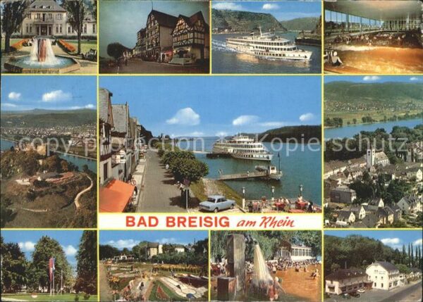 Breisig Bad Rhein Dampfer Schwimmbad Ortsansichten