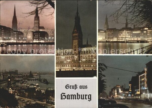 Hamburg Michaeliskirche Rathaus Nachtaufnahmen