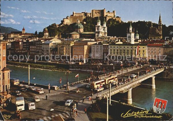 Salzburg Oesterreich Altstadt Hohensalzburg Staatsbrücke Sal