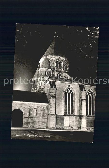 Essen Ruhr Münsterkirche Nachtaufnahme