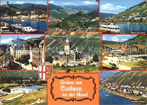 Cochem Mosel Moselanlagen Blick auf Cond Yachthafen