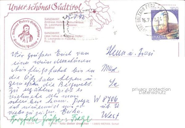 St Leonhard Passeier Sandwirt Andreas Hofers Geburtshaus – Bild 2