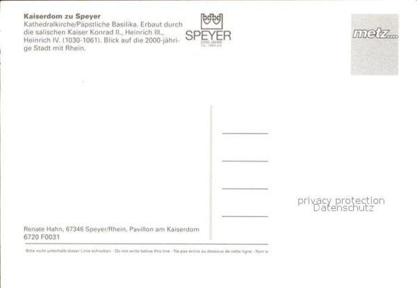 Speyer Rhein Fliegeraufnahme Kaiserdom – Bild 2