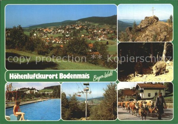 Bodenmais Teilansicht Gipfelkreuz Kuhtrieb Freiba