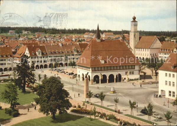 Freudenstadt Marktplatz mit Kirche und Rathaus