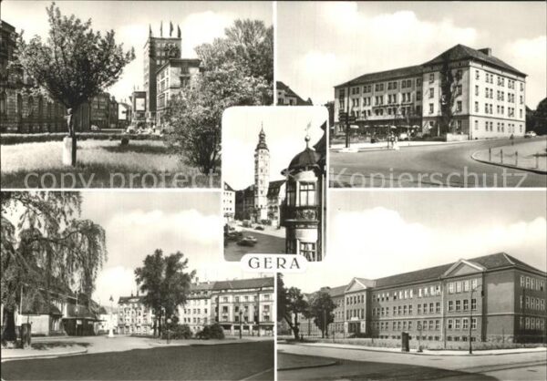 Gera Hochhaus Haus des Bergmanns Rathaus Süd