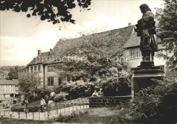 Eisenach Thueringen Bachhaus und Bachdenkmal am Frauenplan