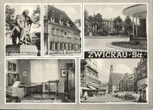 Zwickau Sachsen Anlagen am Schwanenteich Robert Schuman