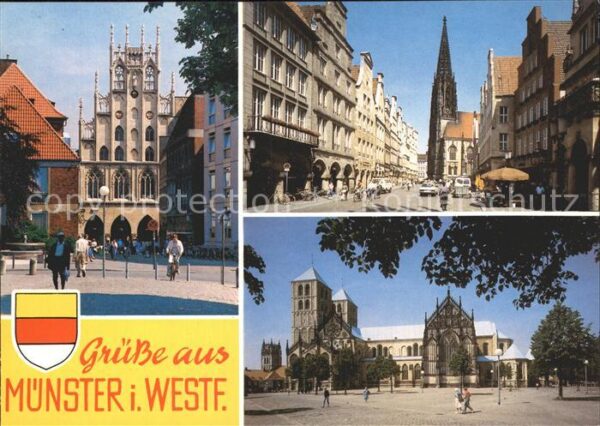 Muenster Westfalen Rathaus Lambertikirche Prinzipalmarkt S