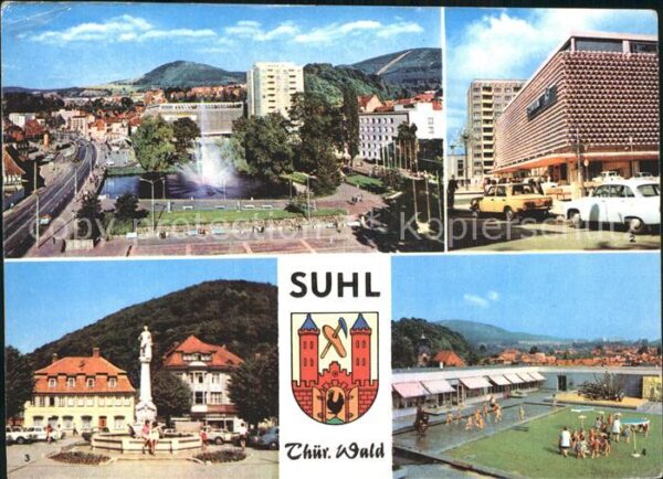 Suhl Thueringer Wald Stadtzentrum Markt Waffenschmied Denkma