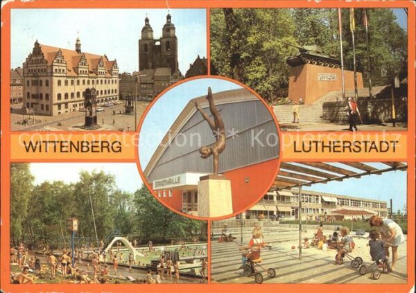 Wittenberg Lutherstadt Schwimmbad Rathaus Stadtkirche