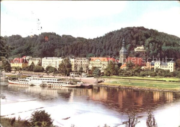 Schandau Bad Schiff Elbe Kirche