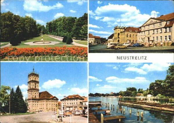 Neustrelitz Stadtpark Rathaus Marktplatz Stadtkirch