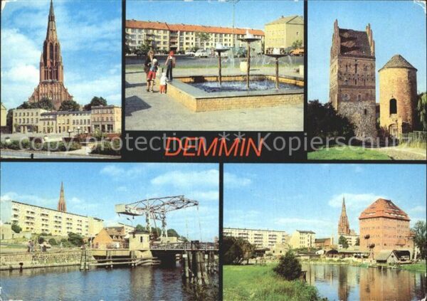 Demmin Mecklenburg Vorpommern Markt Bartholomäuskirche Springbrunnen