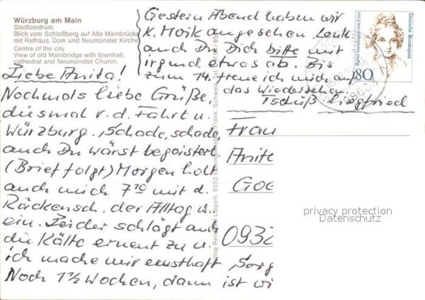 Wuerzburg Stadtzentrum Schlossberg Alte Mainbrück – Bild 2