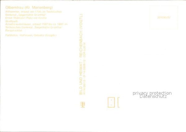 Olbernhau Erzgebirge Althammer Denkmal Saigerhütte Grünthal – Bild 2