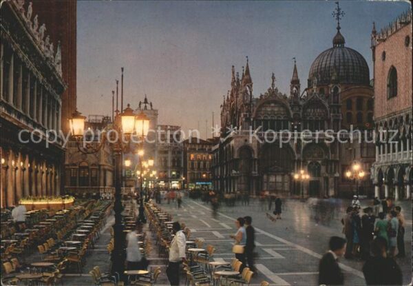 Venezia Venedig Kleiner Markusplatz Nachtansicht