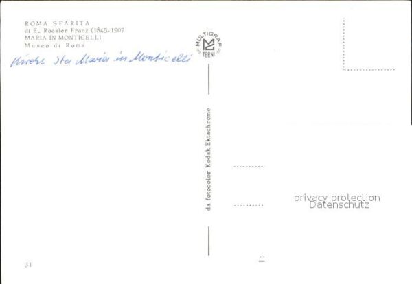 Roma Rom Kirche Santa Maria Monticelli Franz Roe – Bild 2