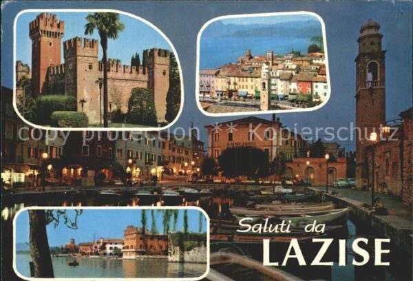 Lazise Lago di Garda Burg Kirche Nachtaufnahme