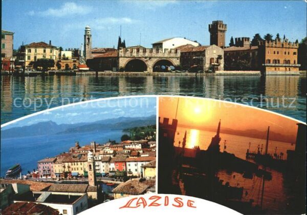 Lazise Lago di Garda See Burg Ortsansichten Abendstimmung