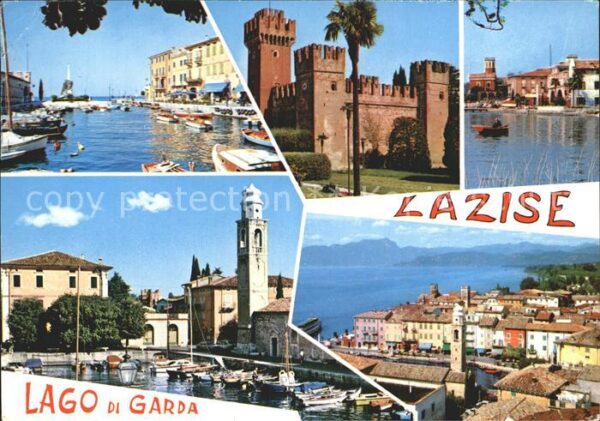 Lazise Lago di Garda See Yachthafen Schloss
