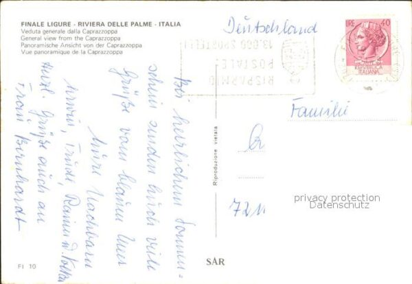 Finale Ligure Riviera Palme Panorama Caprazzoppa – Bild 2