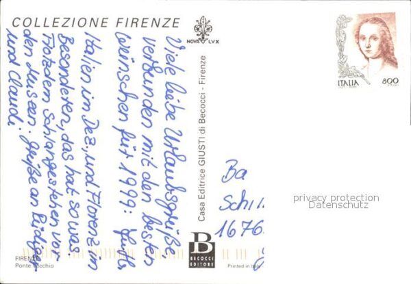 Firenze Florenz Ortsansicht Abendstimmung – Bild 2