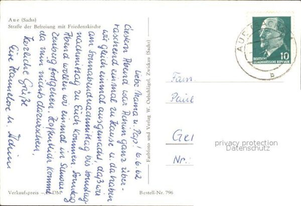 Aue Sachsen Strasse der Befreiung Friedenskirche – Bild 2