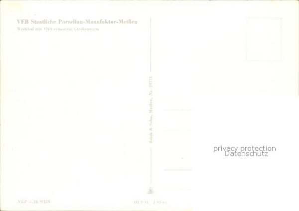 Meissen Elbe Sachsen VEB Staatliche Porzellan-Manufaktur Wer – Bild 2